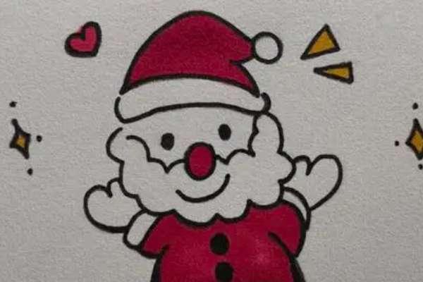 圣诞老人简笔画简单又漂亮#圣诞老人图画